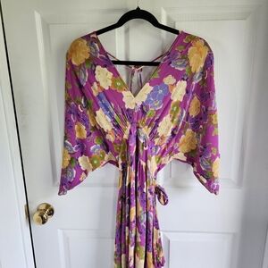Floral Kimono Dress Boho M
